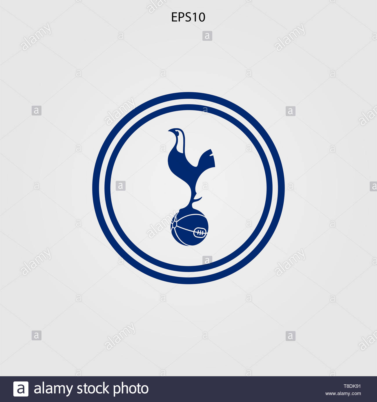 Fc Tottenham Hotspur Logo On Blue Line Isolated White