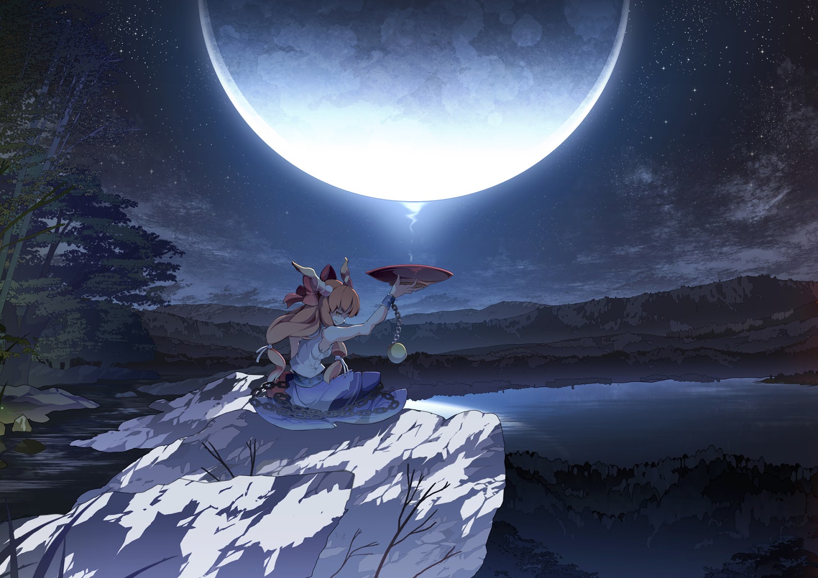 33+ Full Moon Anime Wallpaper on WallpaperSafari