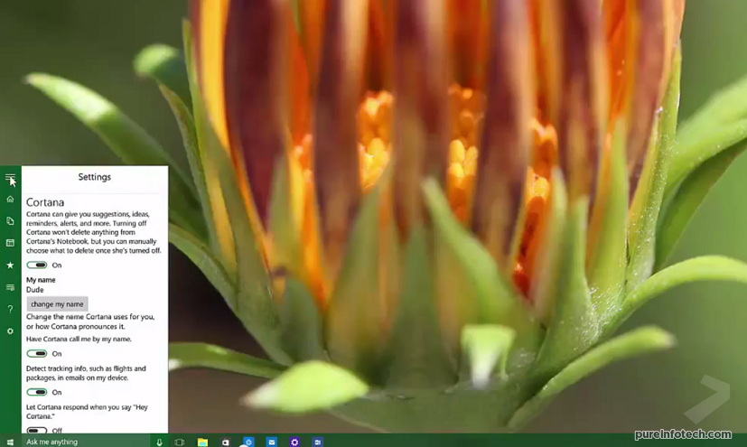 Menu Blur Cortana And Settings Ui Changes Video Pureinfotech