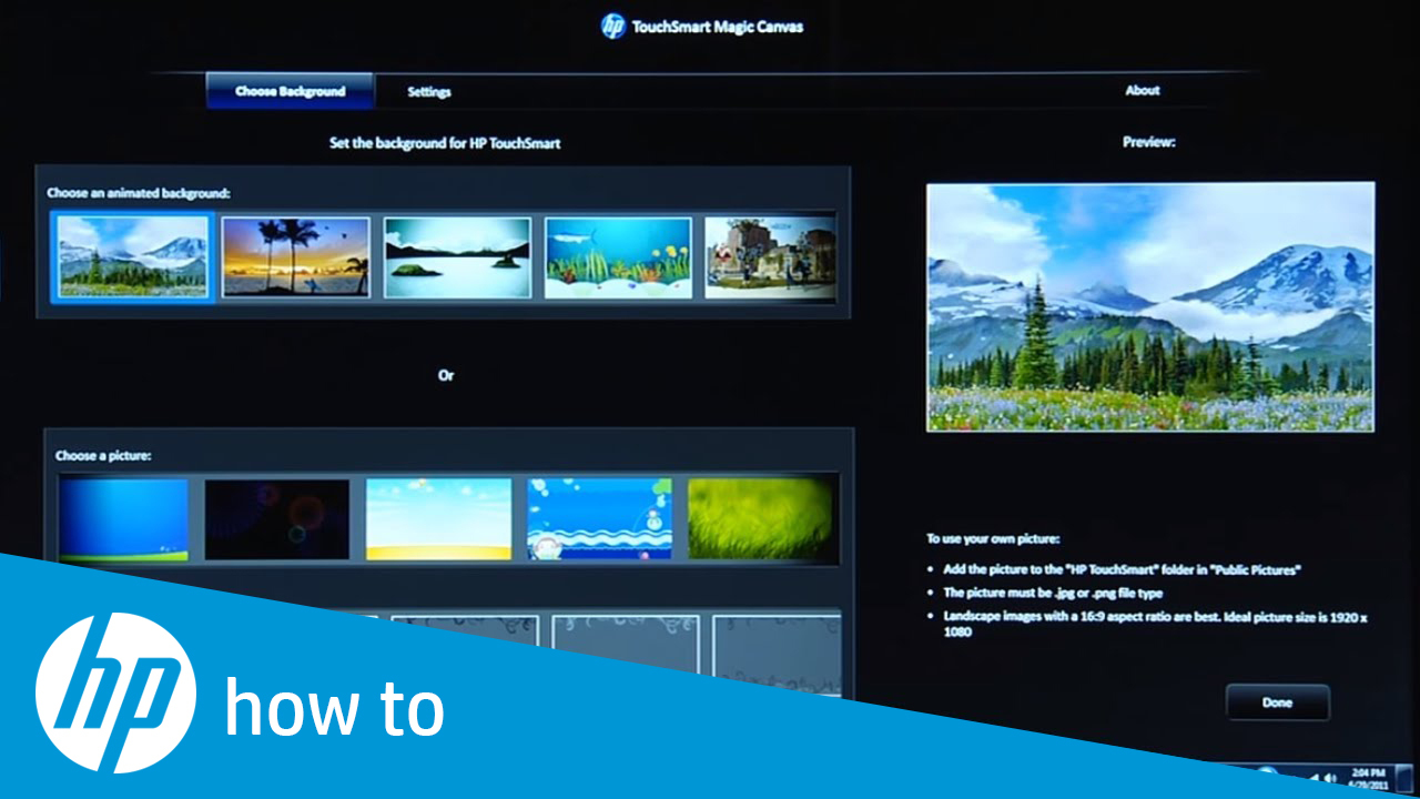 Changing The Magic S Background Hp Support Video Gallery