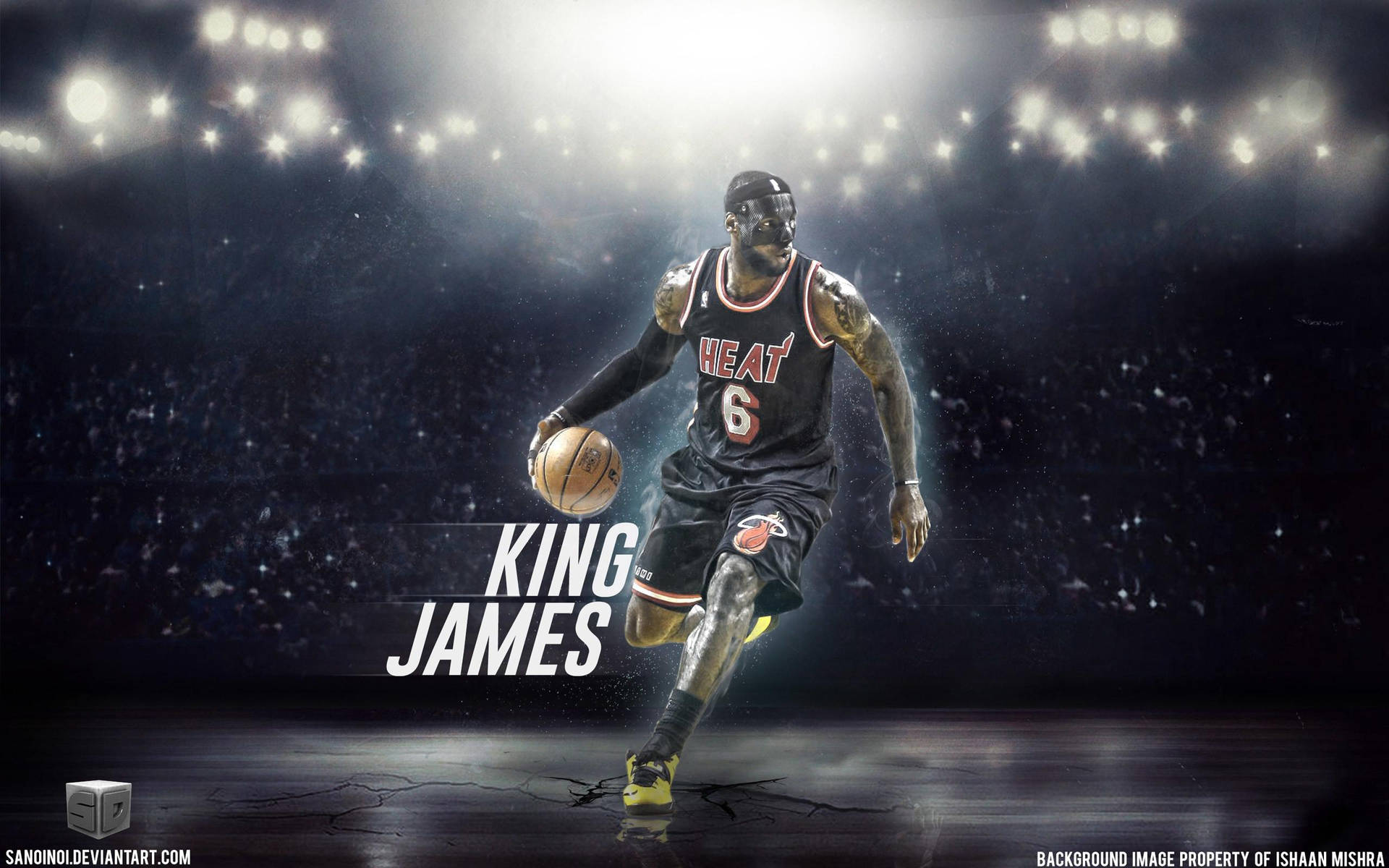 King Lebron James Dribbling The Ball Aeunyv8d44ve1hbr Wallpaper