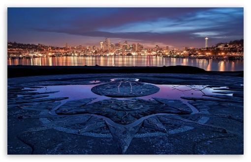 Seattle Skyline Washington HD Desktop Wallpaper Fullscreen Dual