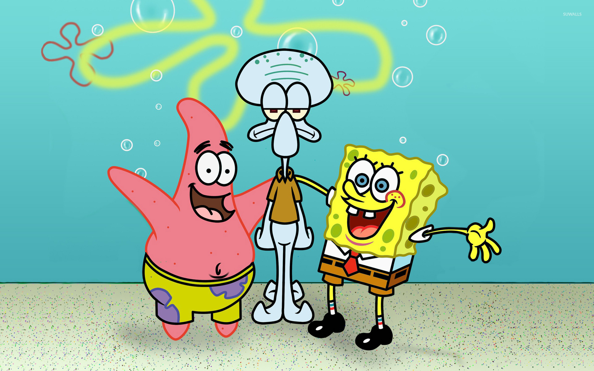 Spongebob Patrick And Squidward Wallpaper Cartoon