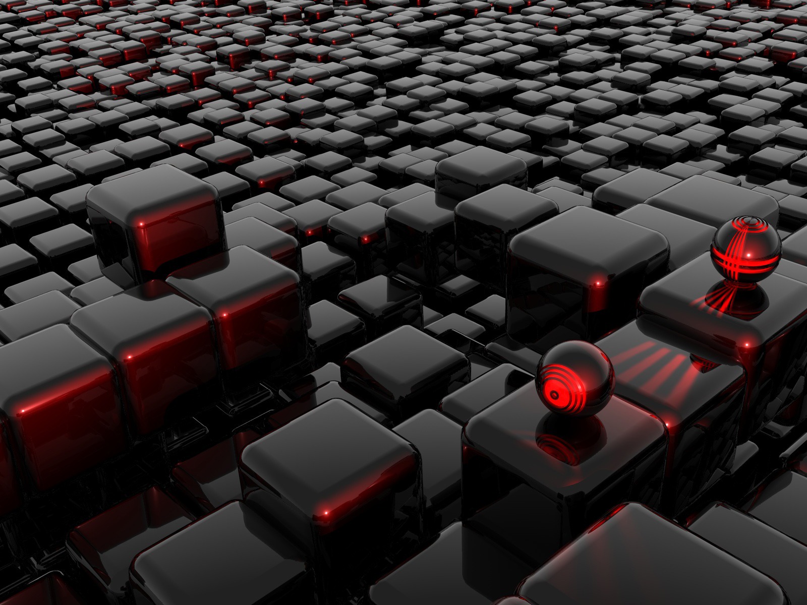 Black Box And Square Wallpaper HD 3d Abstract