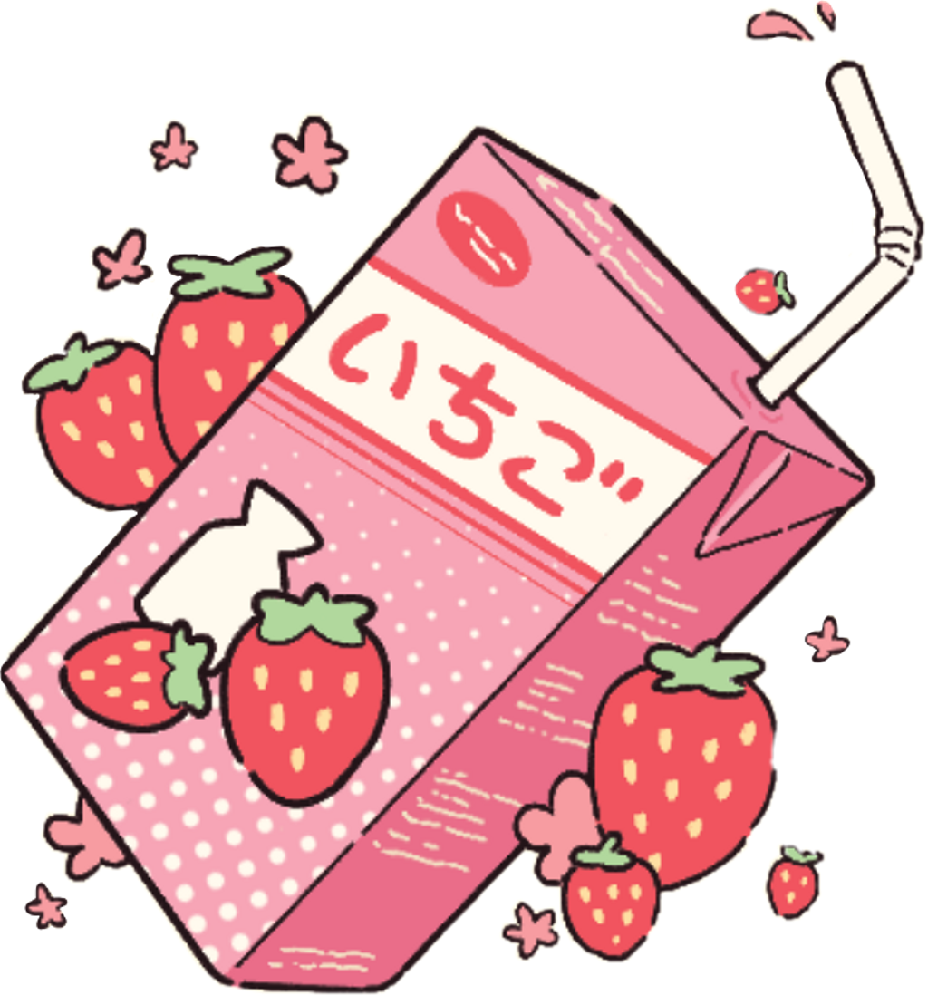 Aesthetic Strawberry Milk Png Wallpaper