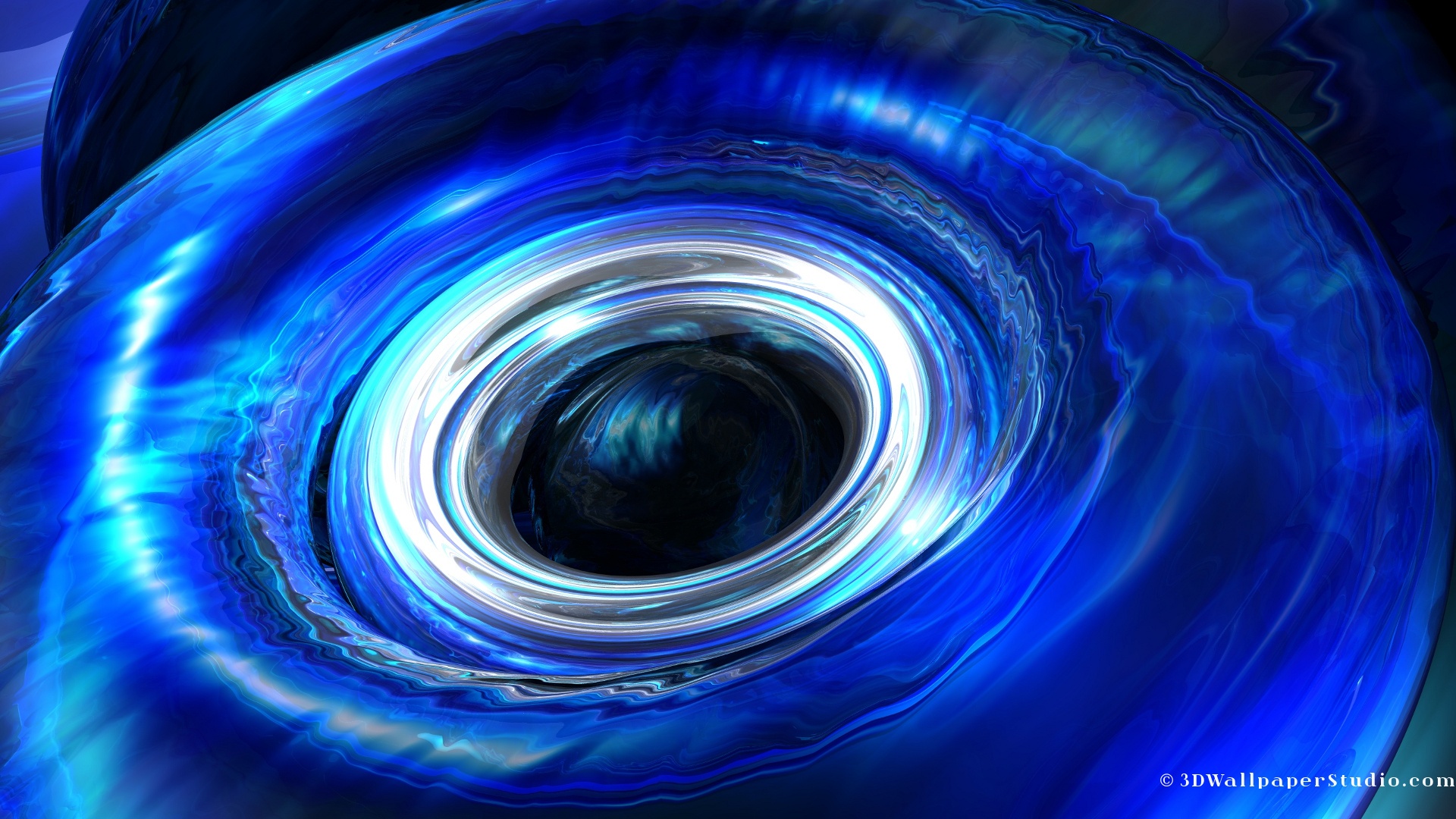 Blue Photon Wave Abstract Wallpaper In