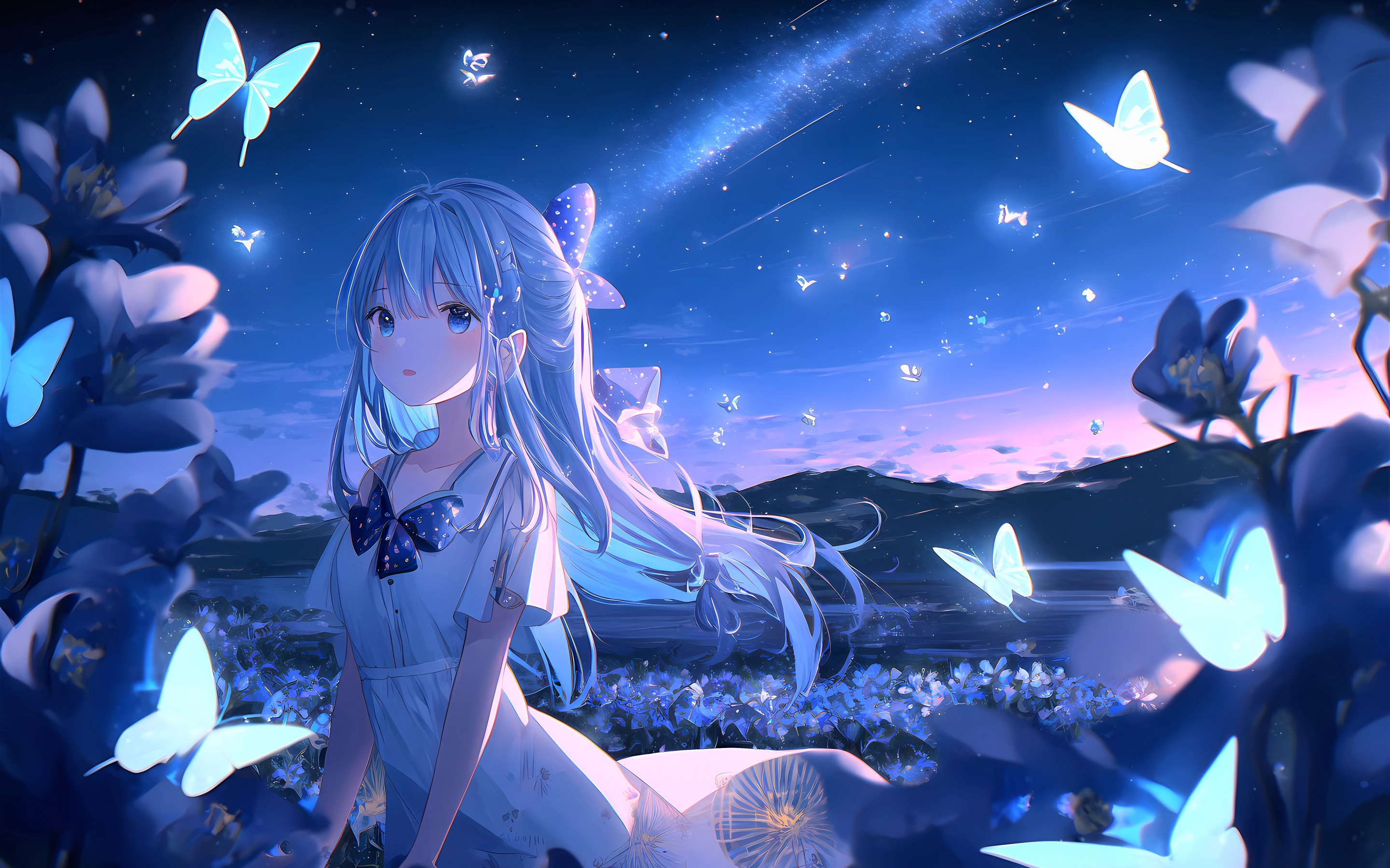 Anime Girl Wallpaper 4k Dream Lonely Butterflies