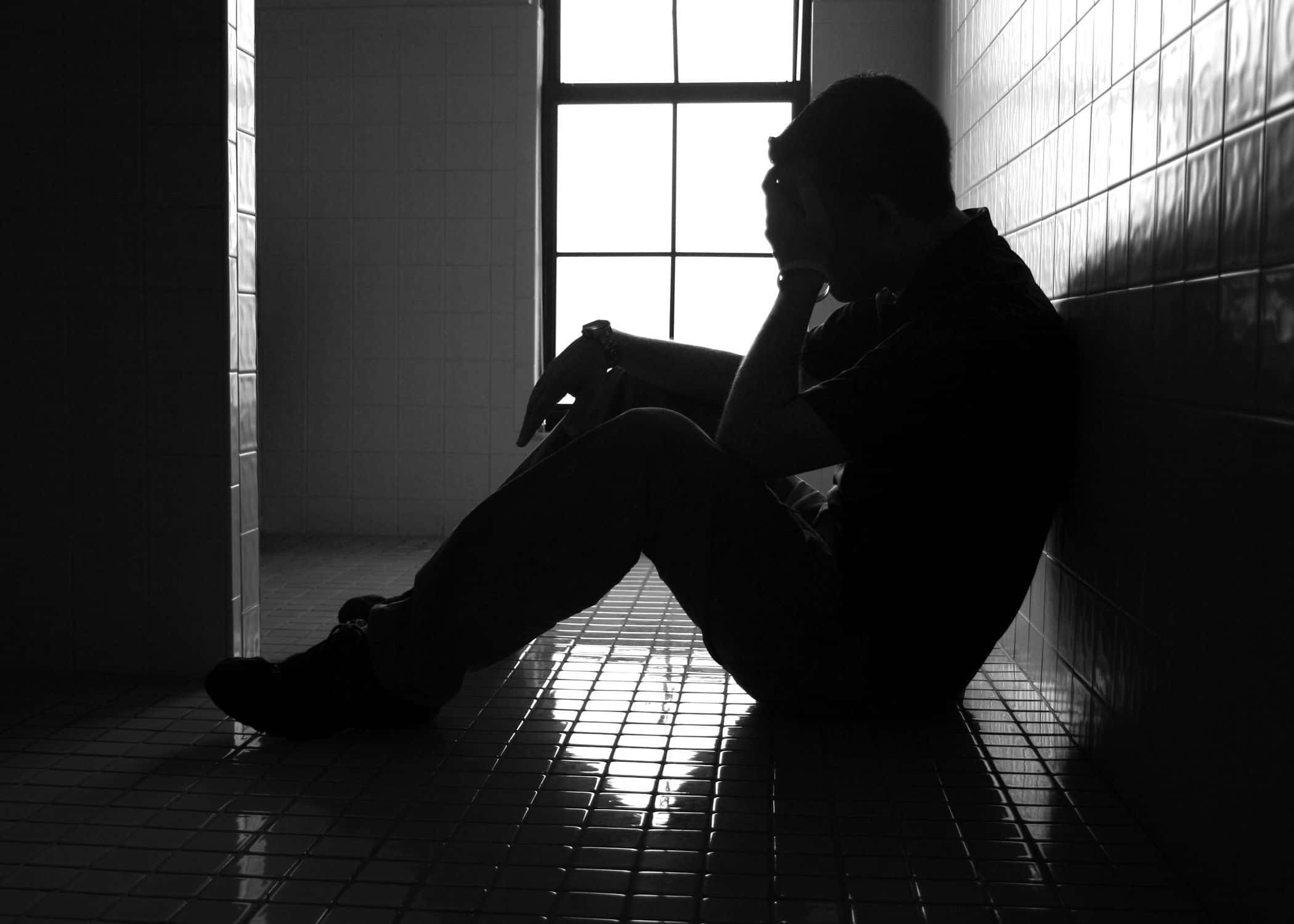 Sitting Alone In Sadness Wallpaper