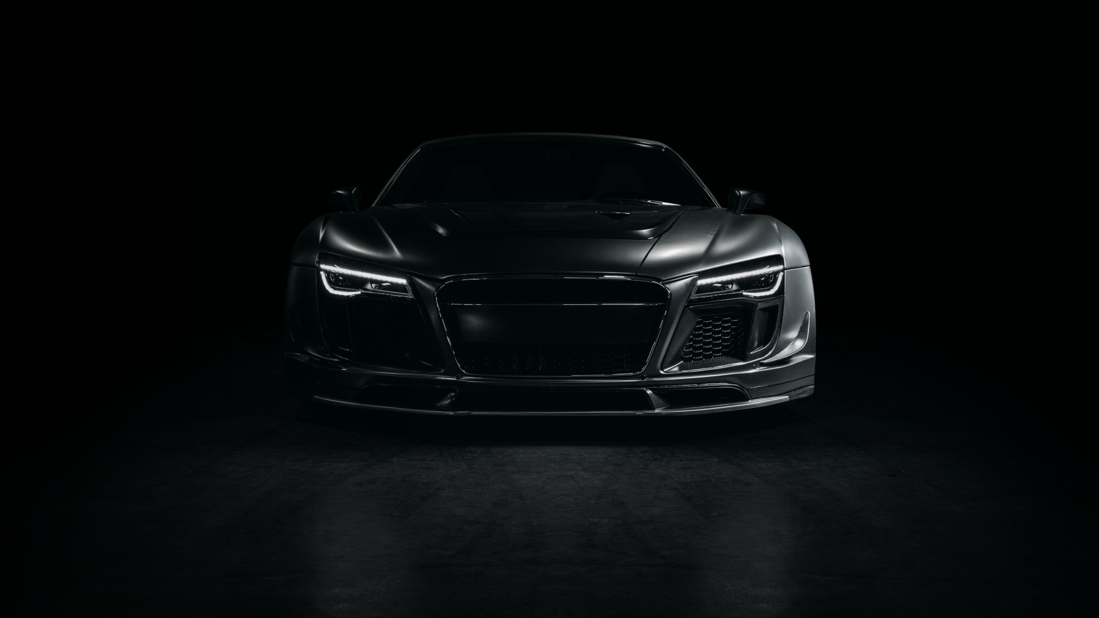 Wallpaper Audi r8 Sports Car Tuning Front Black 4k