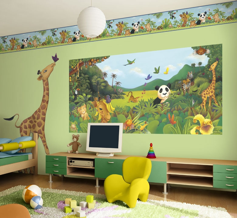  Wallpaper Wonderful Playroom Wallpaper Cartoon Character Theme 780x720