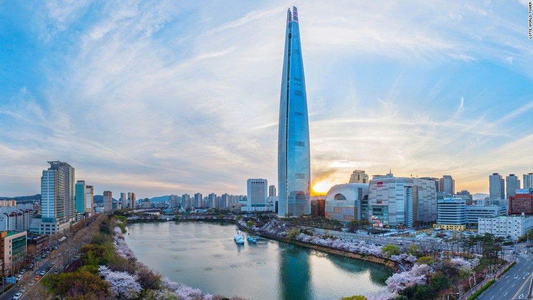 Lotte World Tower opens in Seoul setting world records 1100x619