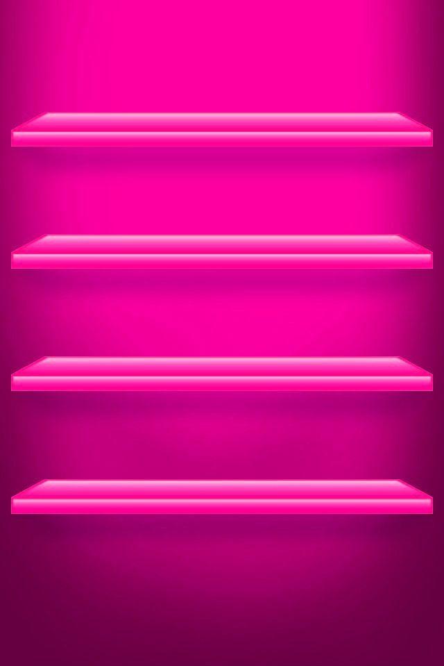 Pink Home Screen W Icon Shelves Valentines Wallpaper