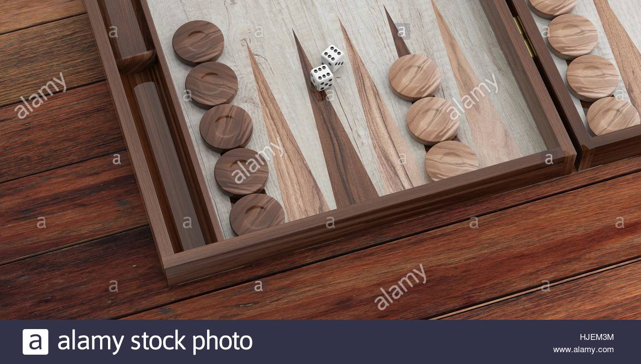 Free download Wooden backgammon board on wooden background 3d