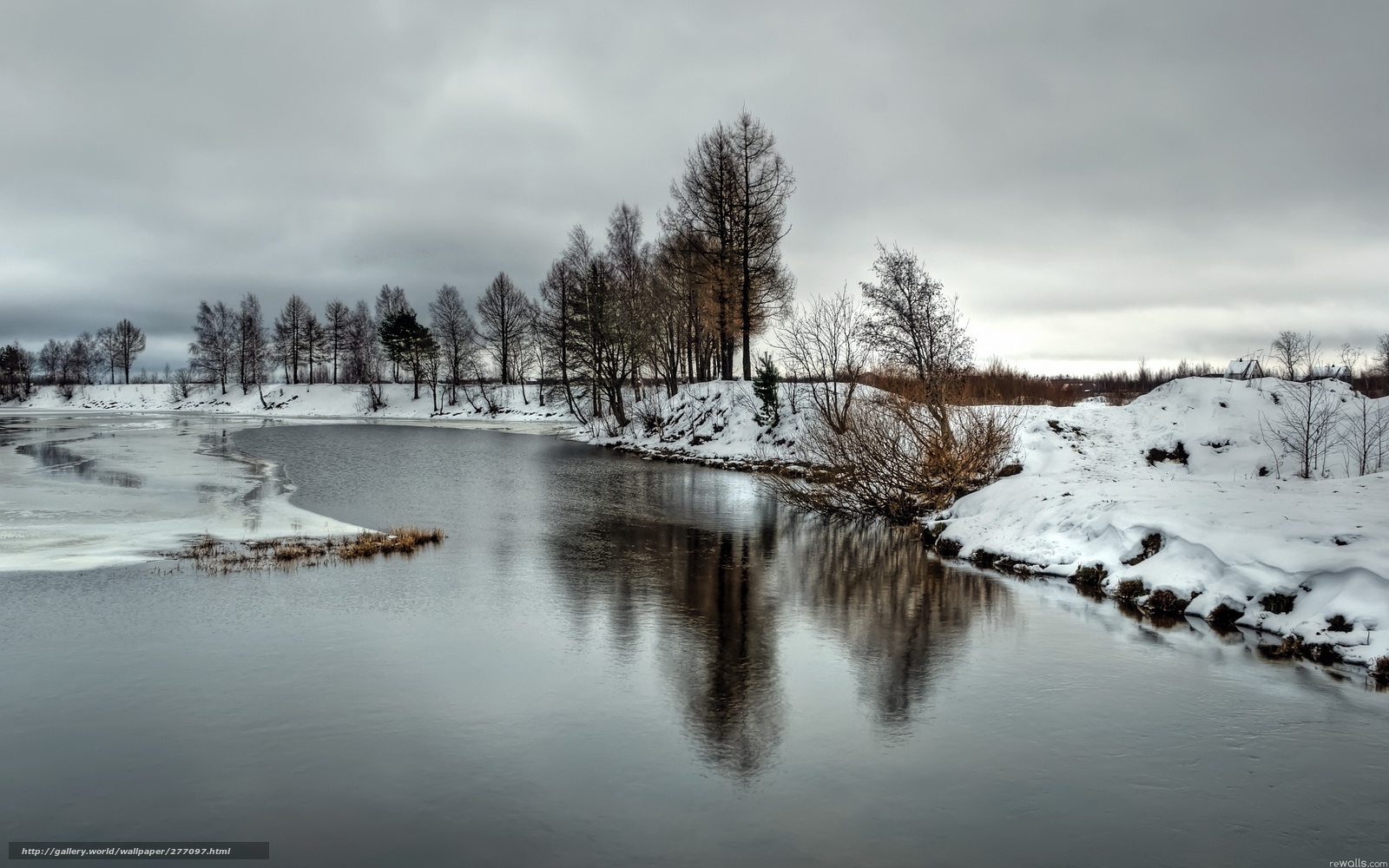 Winter Wallpaper River Landscape Nature Gdefon