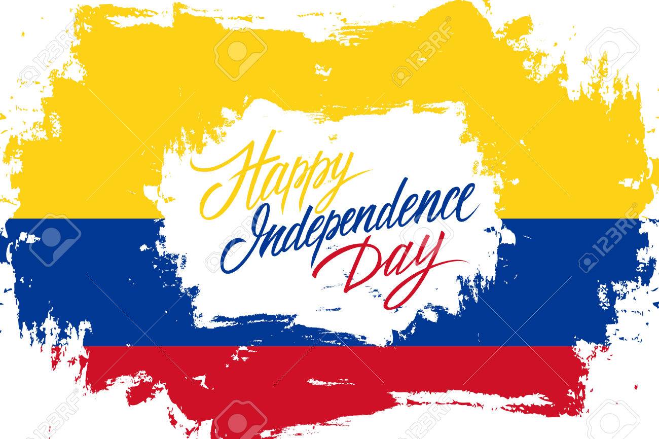 Colombia Happy Independence Day Greeting Card With Colombian