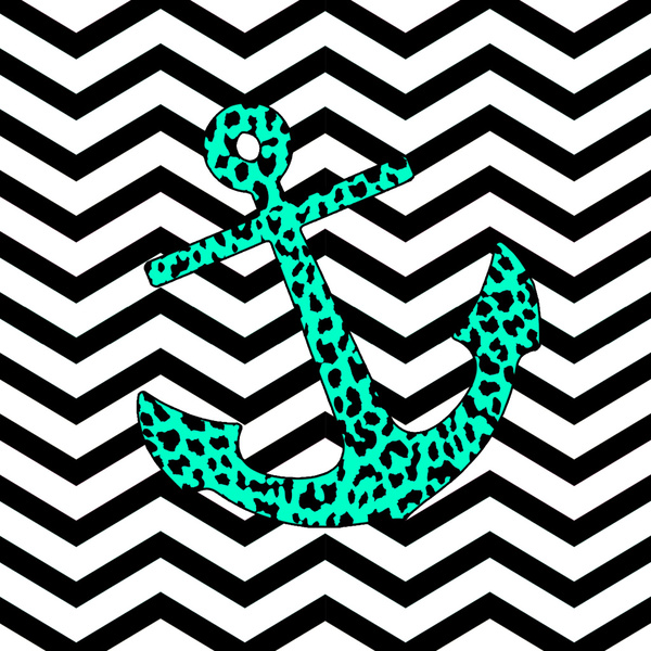 Chevron Background With Anchors Leopard Anchor Art