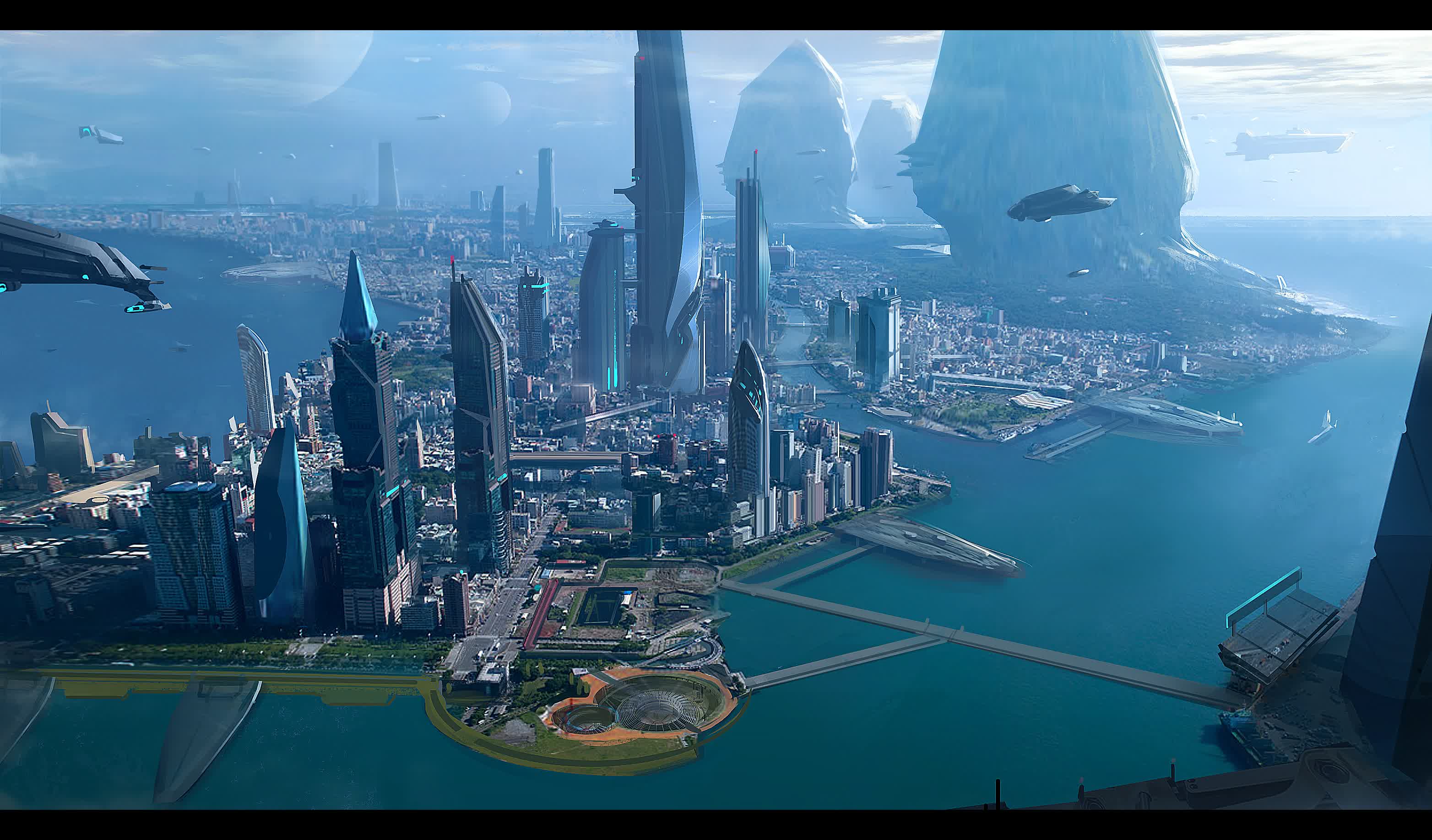 Sci Fi City Landscape Wallpaper At Wallpaperbro