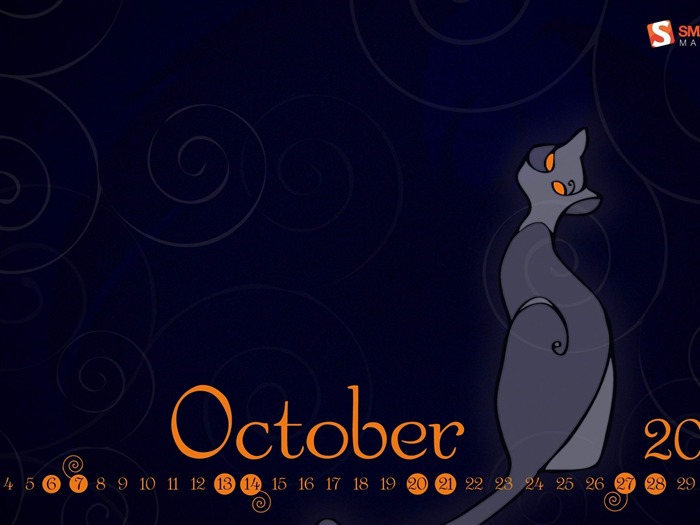 Blue October Calendar Wallpaper