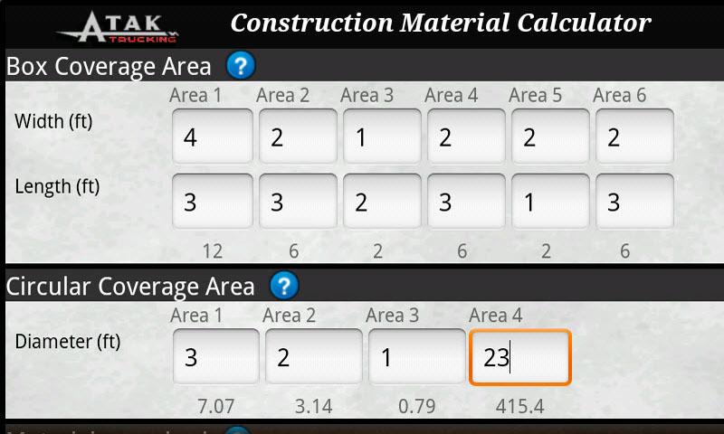Cubic Yard Calculator screenshot