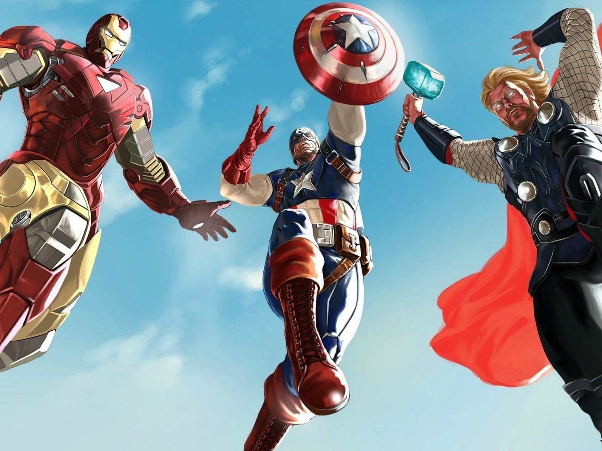 The Avengers Iron Man Captain America And Thor Desktop Wallpaper