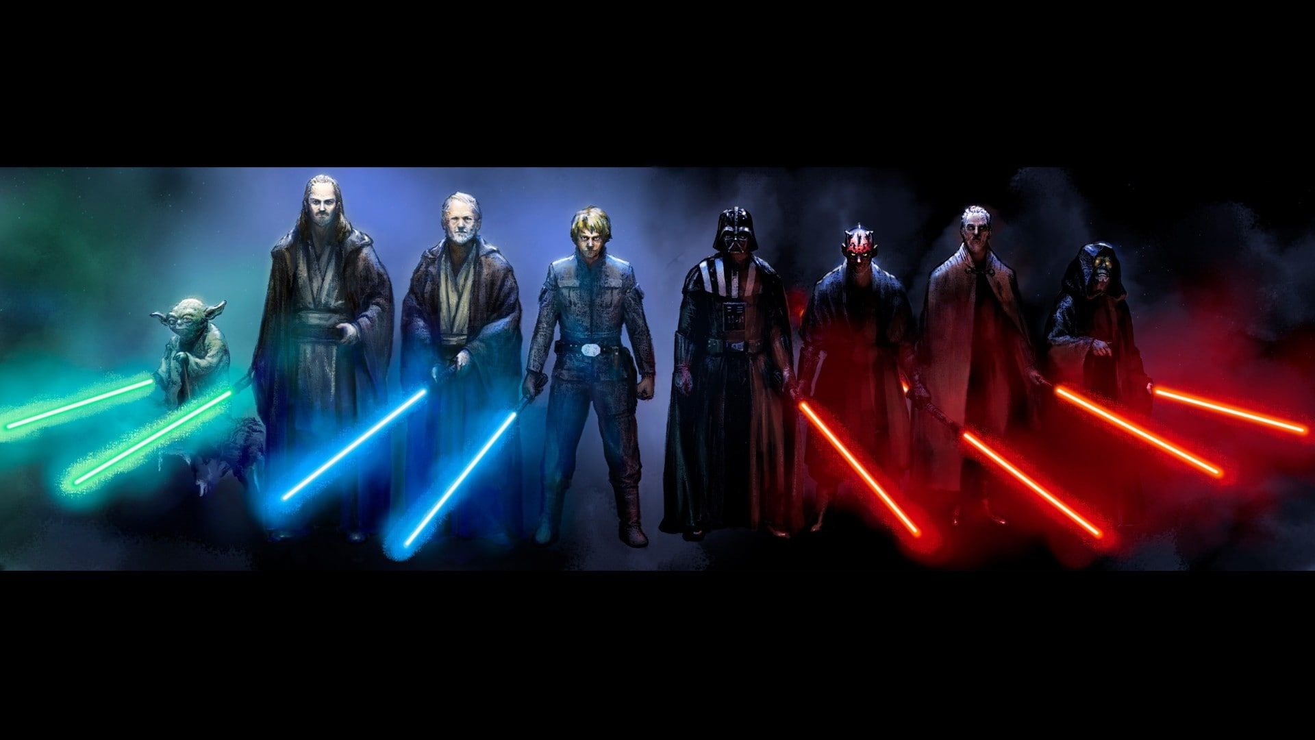 Darth Maul Vader Luke Skywalker Obi Wan Kenobi Star Wars