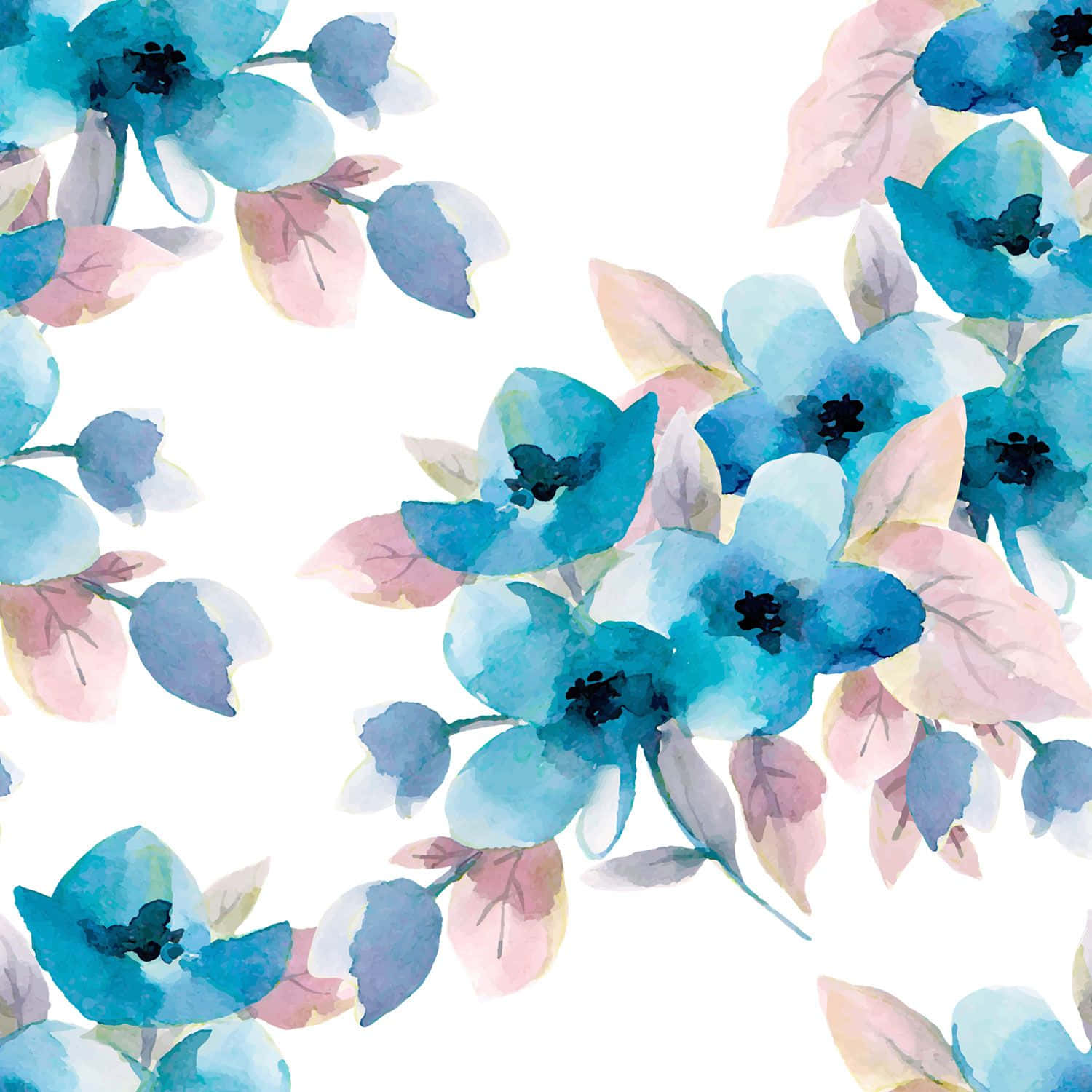 Blue Flowers Aesthetic Wallpaper