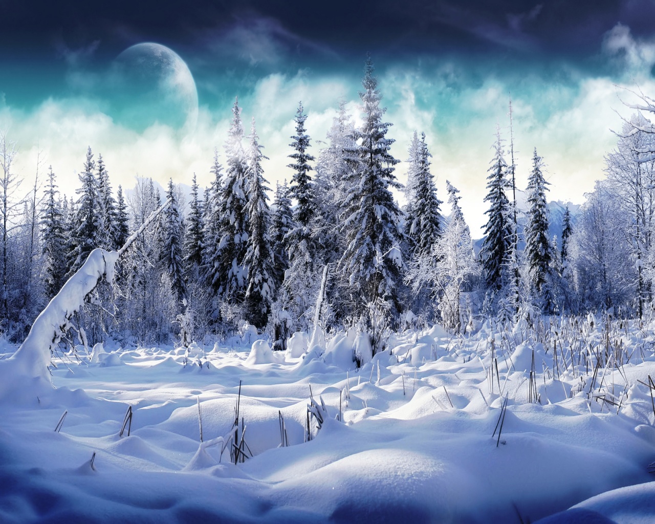  1280x1024 winter wonderland desktop pc and mac wallpaper Car Pictures
