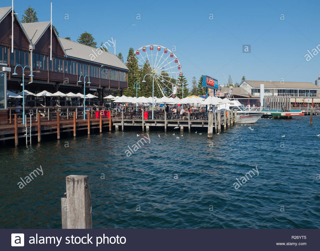 Of Fishing Boat Harbour With Sky Observation Wheel In