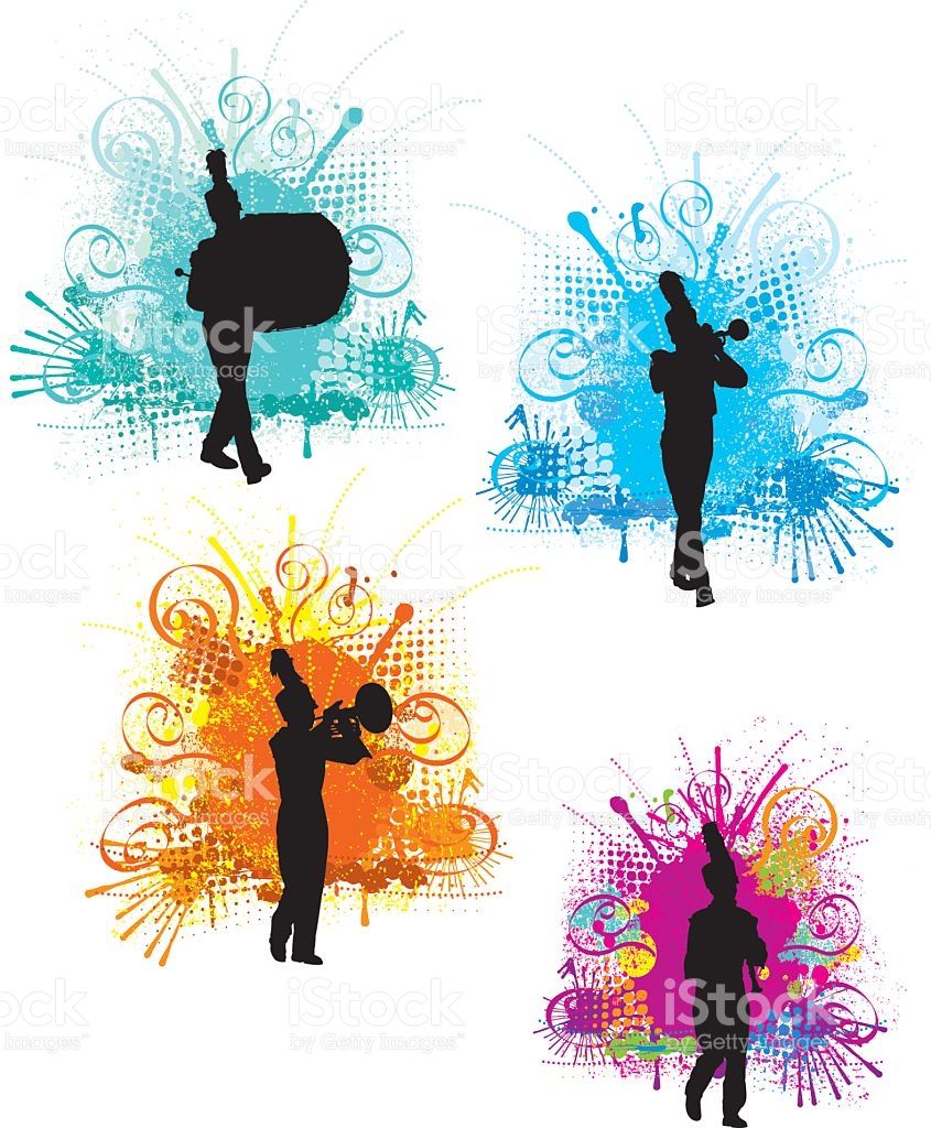 Tight Graphic Silhouette Background Illustration Of A Marching
