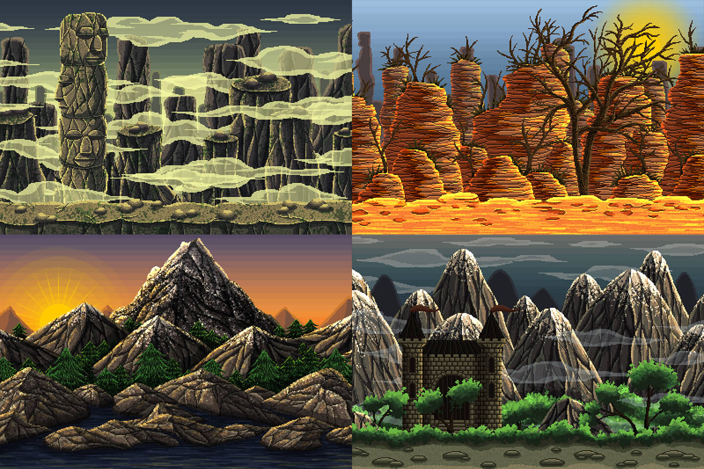 Mountain Pixel Art 2d Game Background Craftpix