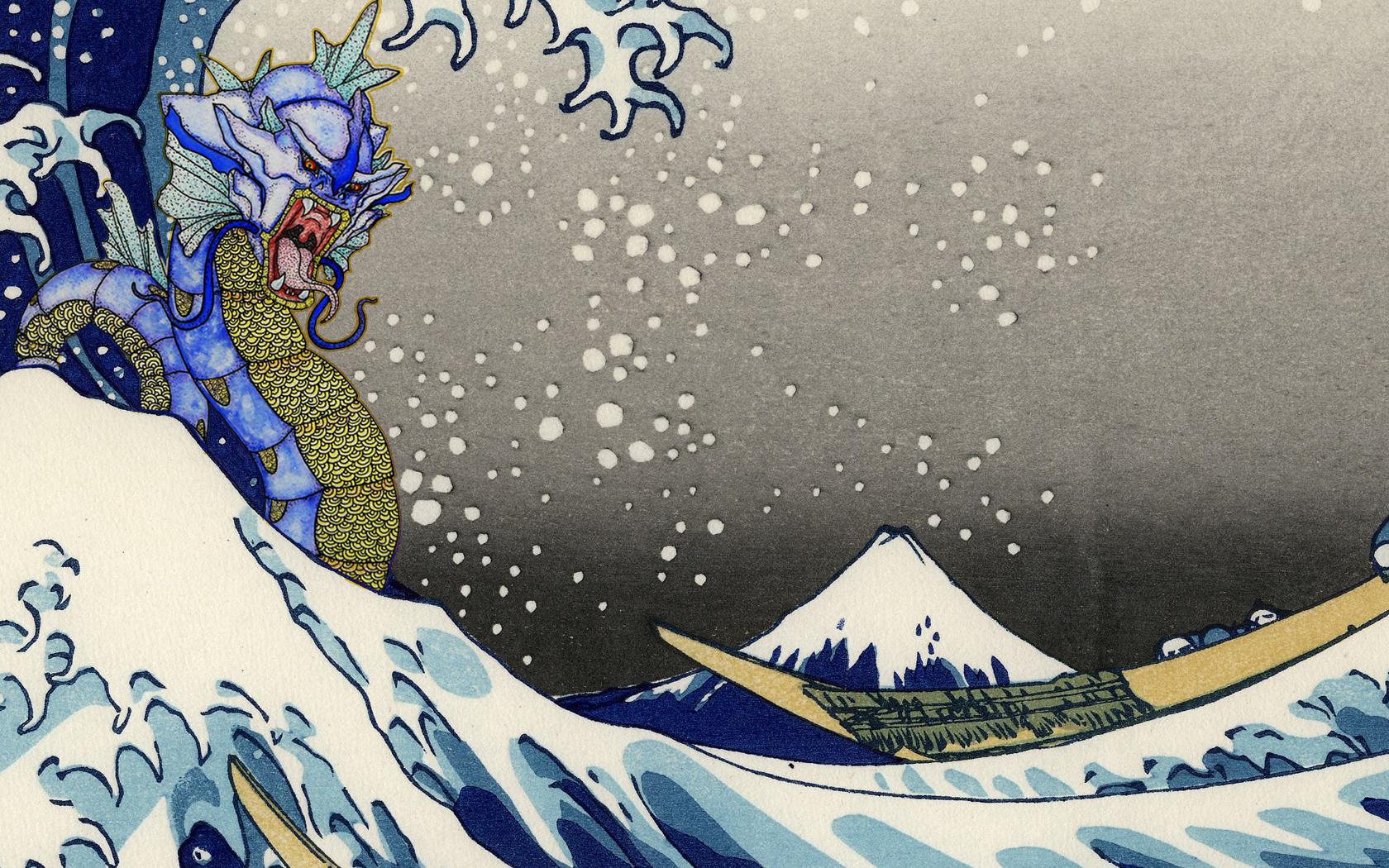 Gyarados And The Wave Of Kanagawa Wallpaper
