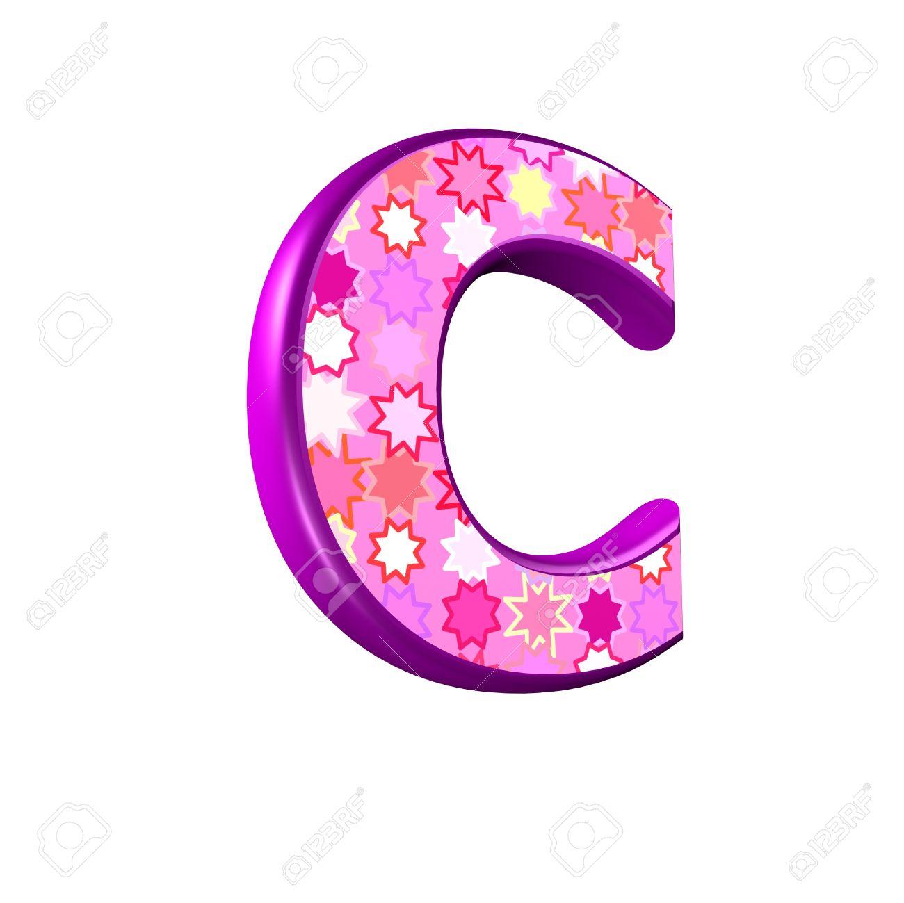 3d Pink Letter Isolated On A White Background C Stock Photo