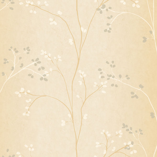Gold Vertical Blossoms Wallpaper Wall Sticker Outlet