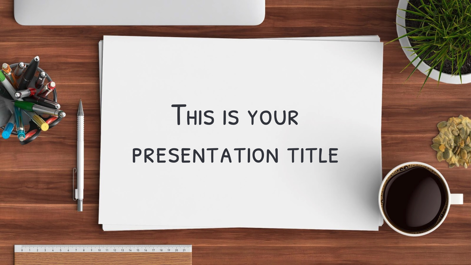 Free download Photographic Desk PowerPoint Template Google Slides Theme