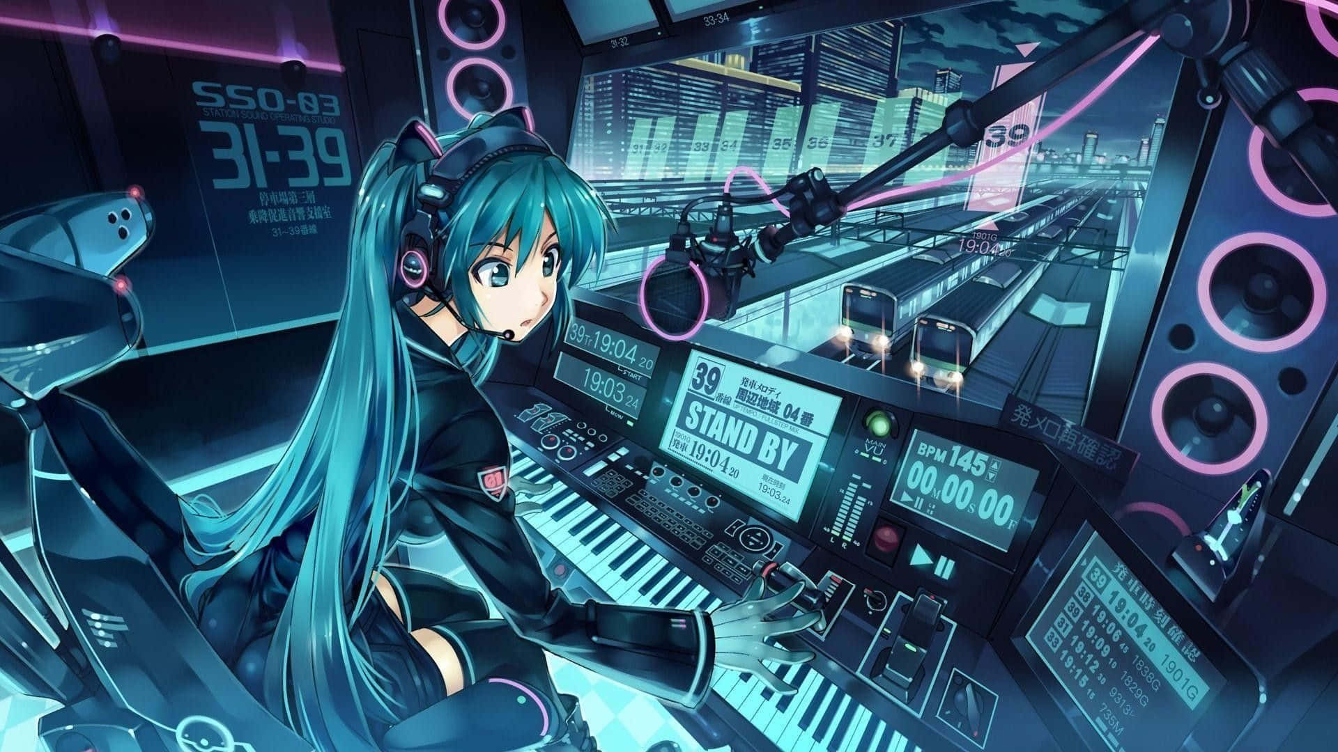 Blue Anime Aesthetic Desktop Wallpaper
