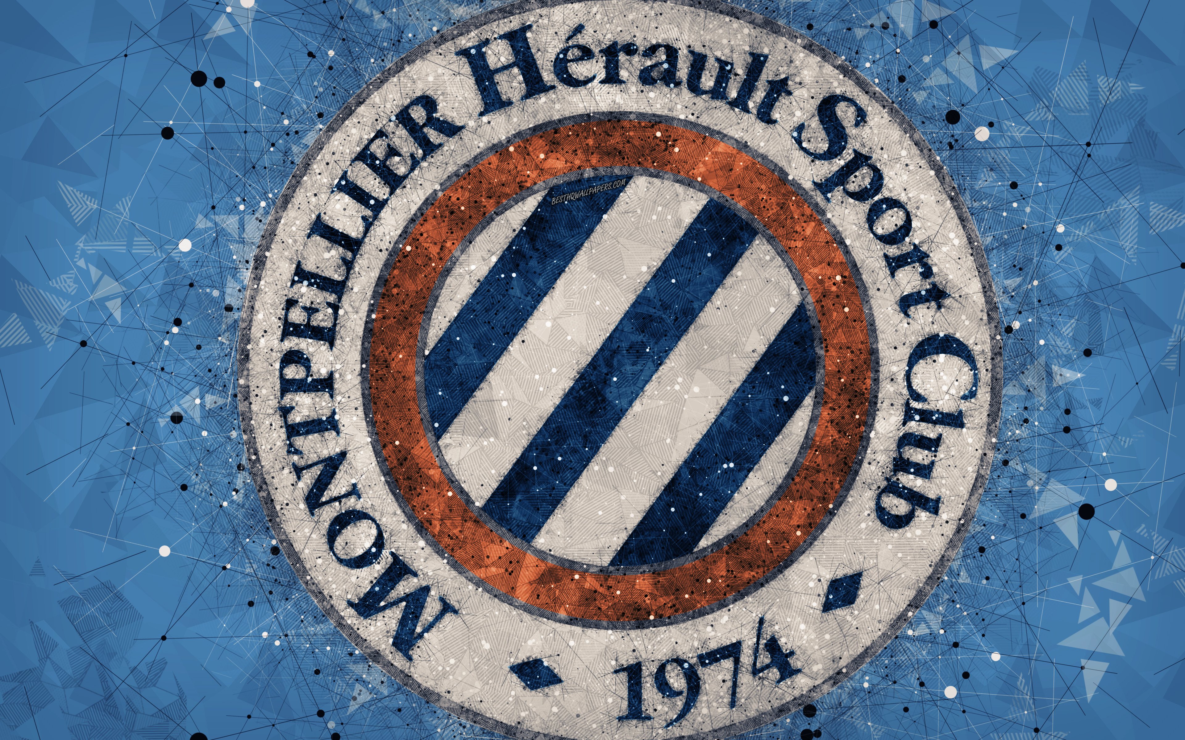 Wallpaper Montpellier Hsc 4k Geometric Art French