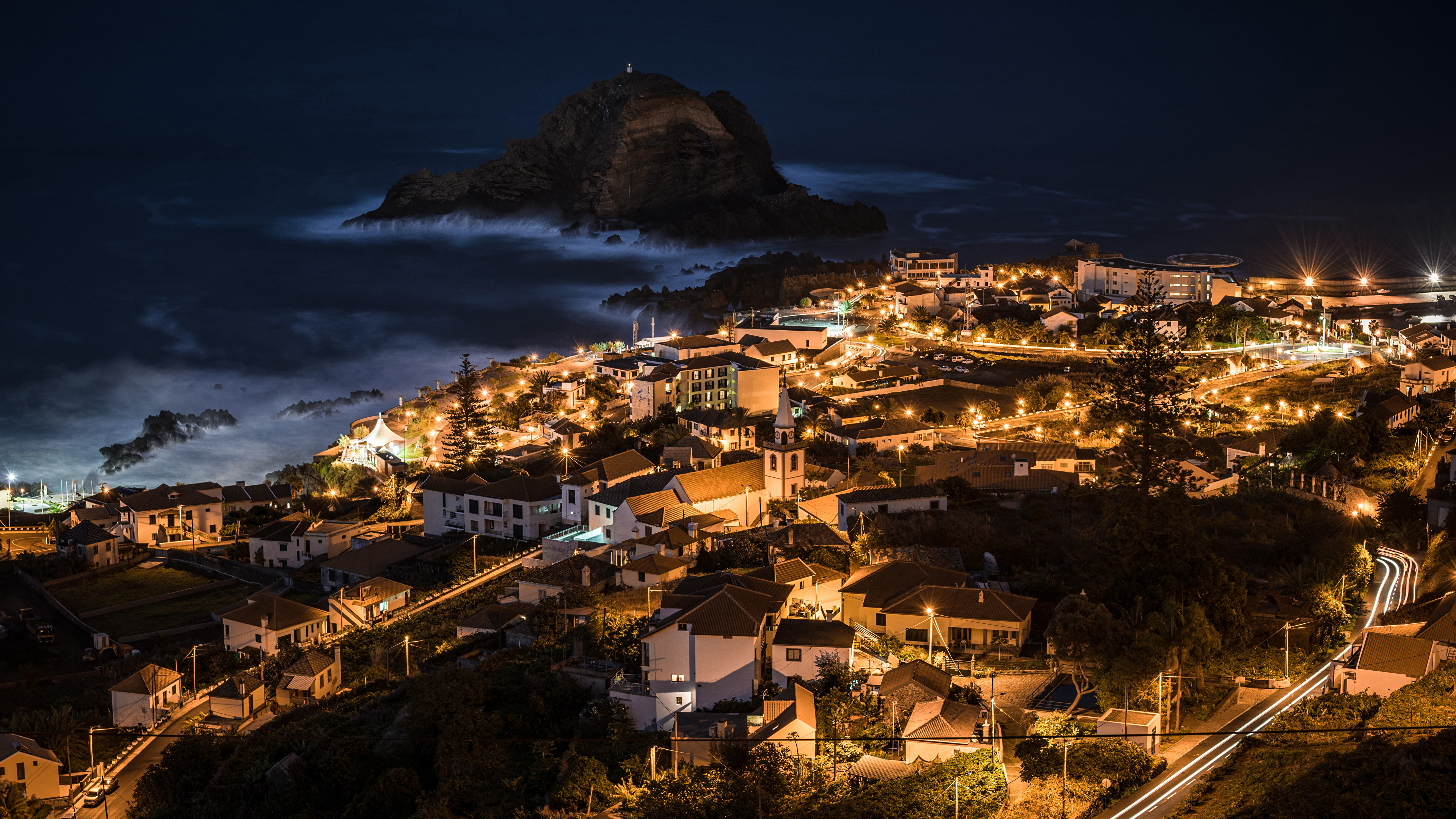 Wallpaper Portugal Porto Moniz Madeira Islands Night