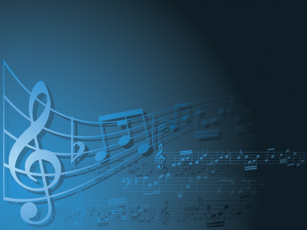 Blue and white music Backgrounds   Music   PPT Backgrounds