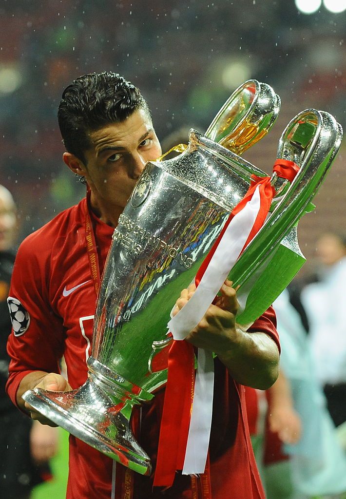 Cristiano Ronaldo Kissing The Champions League Trophy After