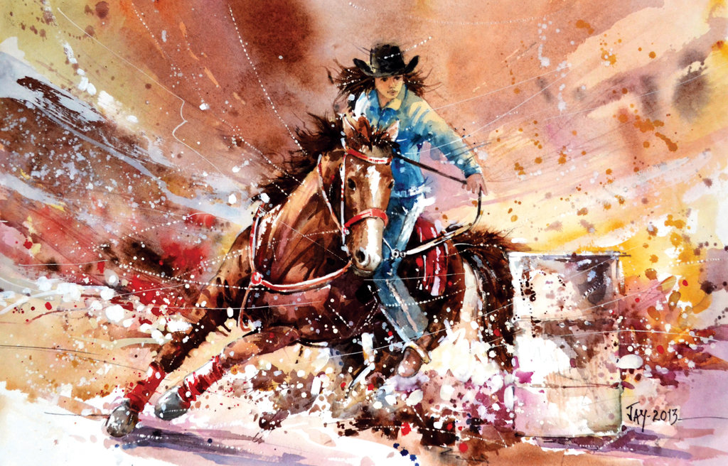 Speed Painting   Barrel Racing by Abstractmusiq on