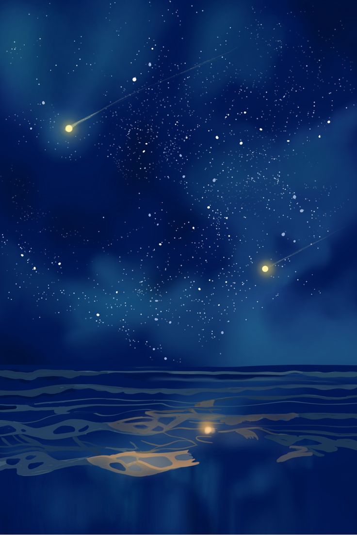 Sky Stars Night Beautiful Watercolor Background