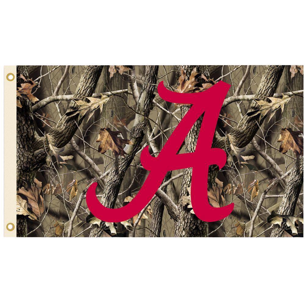 BSI Products NCAA 3 ft x 5 ft Realtree Camo Background Alabama