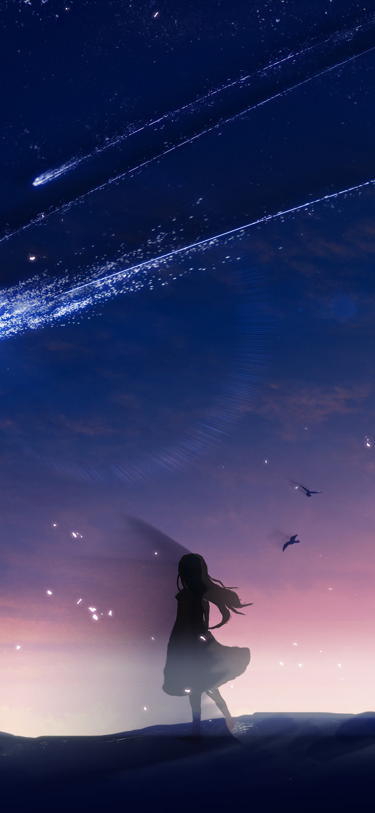 Anime Night Sky Scenery Et 4k Wallpaper