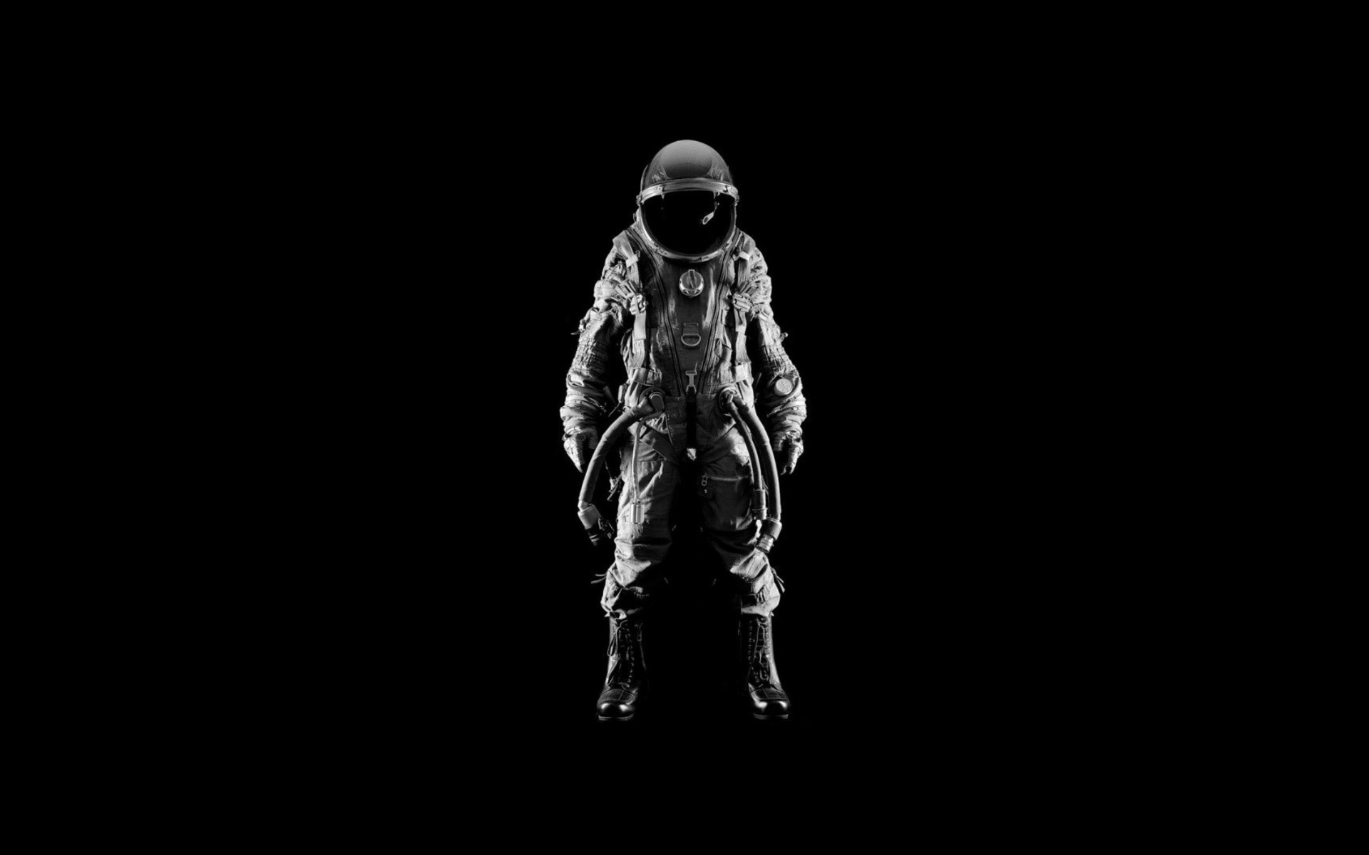 Men Suit Helmets Simple Background Black Astronaut