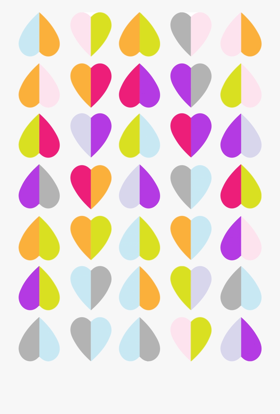 Clipart Colorful Hearts Pattern Wallpaper Heart Png