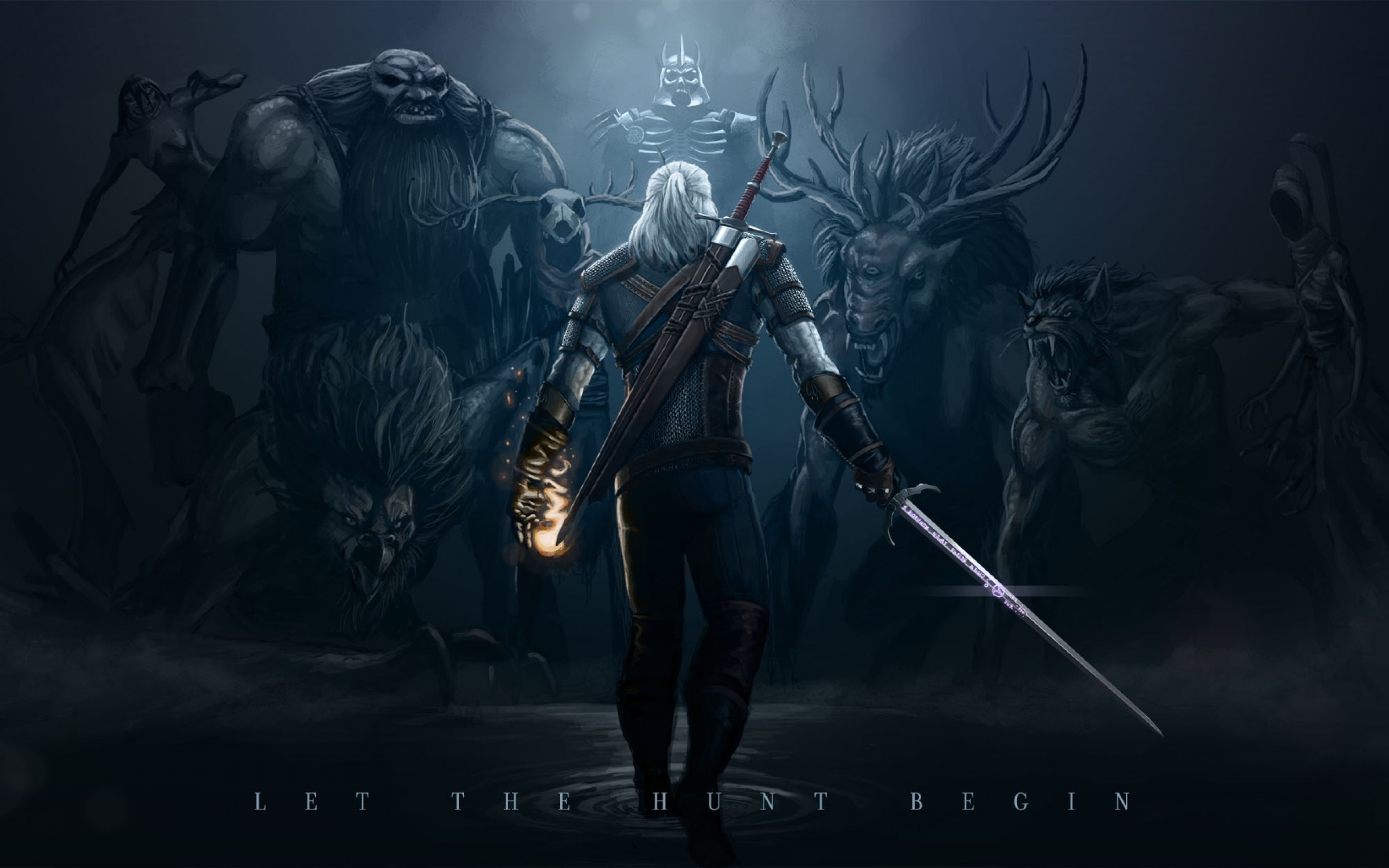 HD Background The Witcher Wild Hunt Game Character Monsters Sword