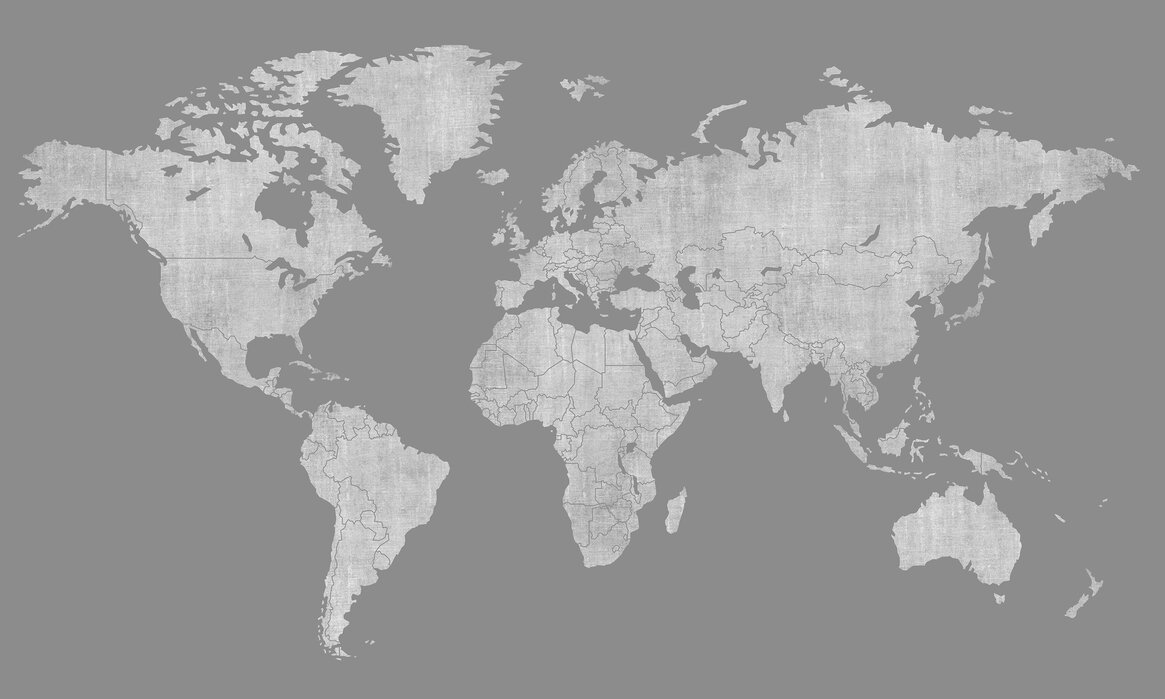 Voguish World Map Dark Gray Wall Murals Online Photowall