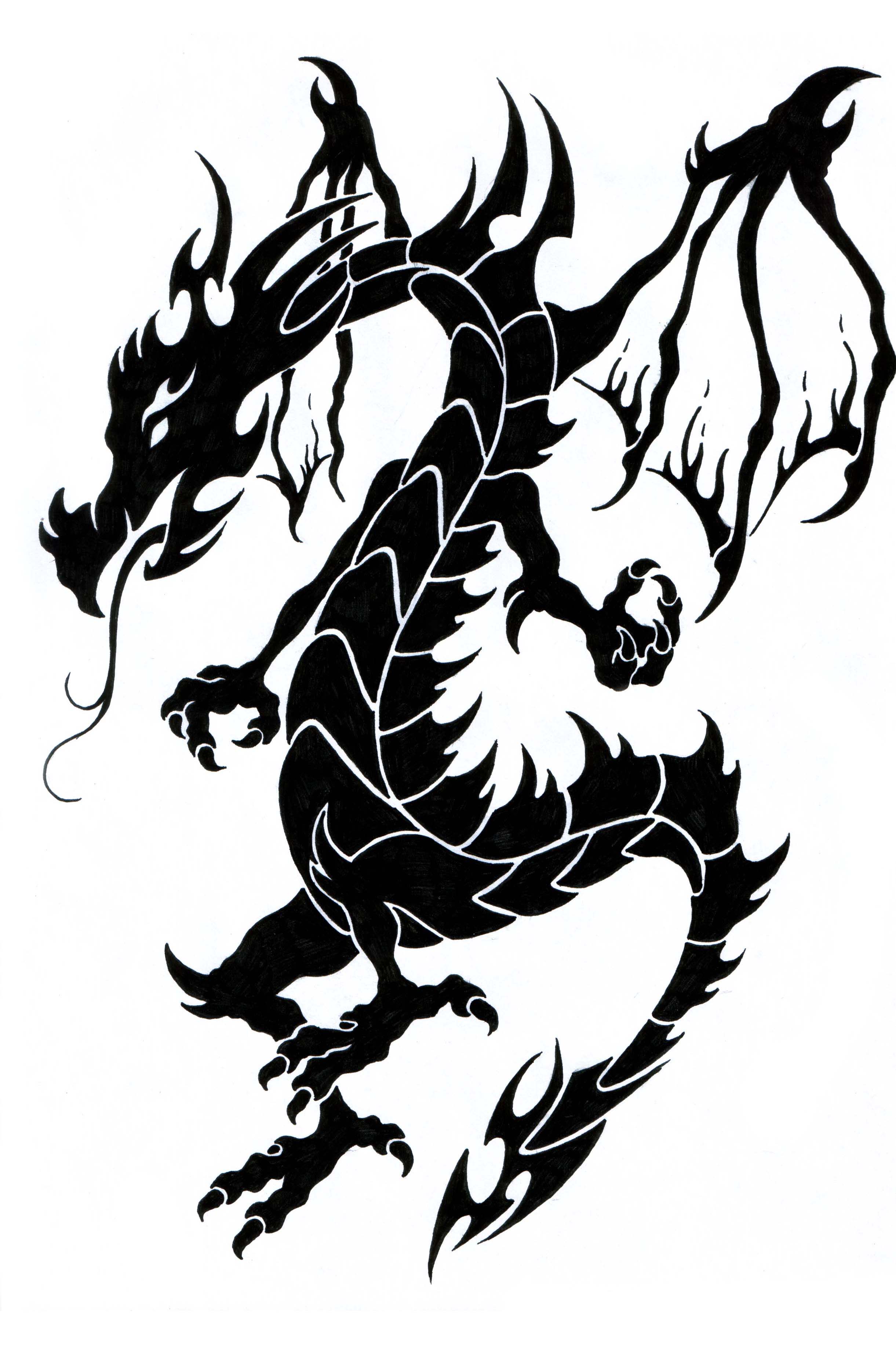 White And Black Dragons Wallpaper Download Your Screen Size