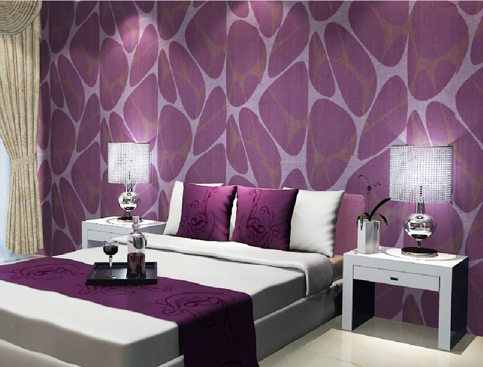 Modern Bedroom Wallpaper Ideas Purple with Best Design