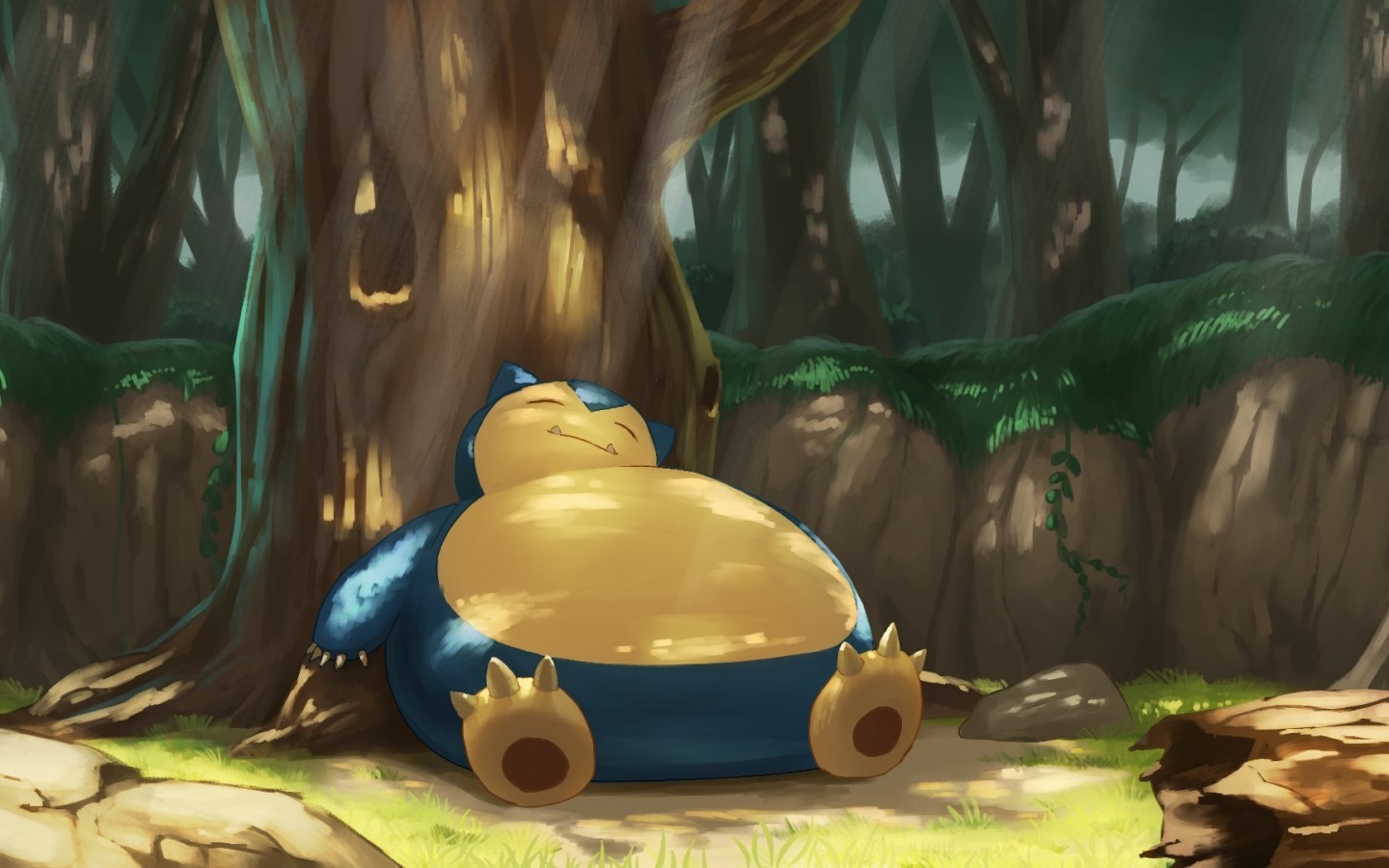 Snorlax Pokemon Lazy Sleeping Forest Cute